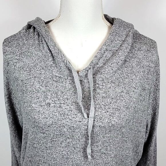 Brandy Melville Gray Sweater Hoodie Long Sleeves with Pockets - one size - Picture 1 of 7
